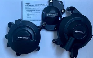 Protectores de cubierta de motor Triumph Street Triple 765 RS/R/S en NEGRO 2017-2023 - Imagen 1 de 1
