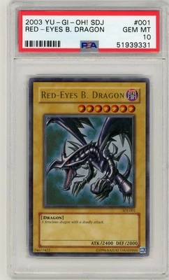 2003 Yu-Gi-Oh! Red-Eyes B. Dragon SDJ-001 Ultra Rare PSA 10 Gem Mint - Image 1 of 2