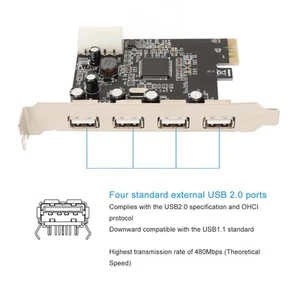 PCIE Expansion Card To USB2.0 Effortlessly Ideal For External Hard Drive A - Afbeelding 1 van 12
