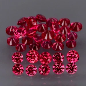 Round Diamond Cut 1.9 to 2.5mm.Hot Pink Sapphire Songea, Africa 35Pcs/2.04Ct. - Picture 1 of 6