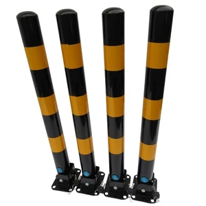 Lockable Folding Parking Barrier X4 (Security Driveway Bollard Post Car Park) - Picture 1 of 1