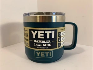 Taza YETI Rambler 14 oz aislada de acero inoxidable con tapa MagSlider verde azulado agave - Imagen 1 de 5