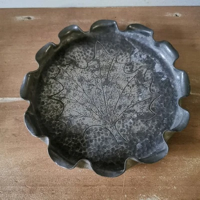 Vide Poche Cendrier En Étain Pur Signé Prévot / Réf A621 - Photo 1/4