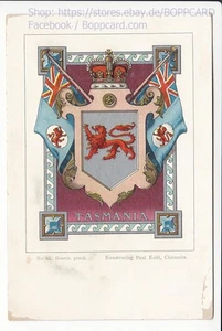 AUSTRALIA , TASMANIA , COAT OF ARMS , PUB. KOHL , CHEMNITZ ca1900  Q - Picture 1 of 2