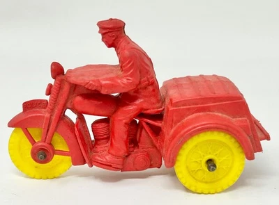 Coche de servicio de triciclo de policía de goma castaño rojizo años 50 - B404 Foto 1 de 4