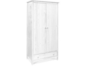 Weißer Schrank Massivholzschrank Kleiderschrank 2-trg TOBINO Kiefer weiss 2T 1SK - Bild 1 von 2