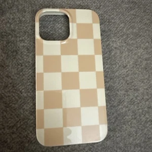 Custodia telefono iPhone 15 Casely Classic beige a scacchi - Foto 1 di 3