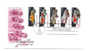 2381-85 (2385a) Classic Cars ArtCraft pane of 5 FDC - Picture 1 of 1