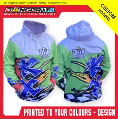 Kapuzenpullover Kawasaki KX Retro MOTOCROSS MX SUBLIMIERTER KAPUZENPULLOVER mit Kapuze - Bild 1 von 2