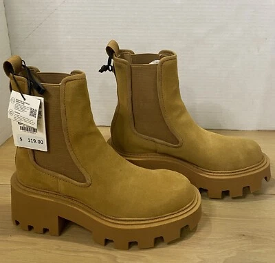 Botín Zara Marrón Gamuza Suela Lug Talla 5/35 Nuevo Con Etiquetas Nuevo Con Etiquetas Foto 1 de 4