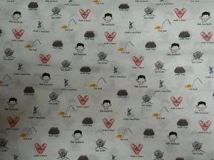 Liebe STELLA Baumwolle BTY Herz Angeln Suppe Schnurrbart Brötchen Halter Zuckerstange  - Bild 1 von 5