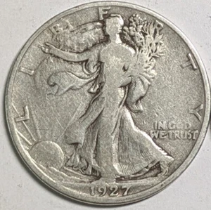 1927-S Walking Liberty Half Dollar - Nice Circulated Condition - Free Shipping - Picture 1 of 2