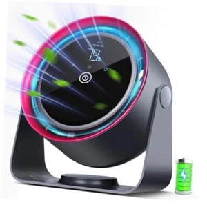 Rechargeable Desk Fan, 5-Speed Quiet Strong Airflow Battery Operated Magenta - Picture 1 of 8