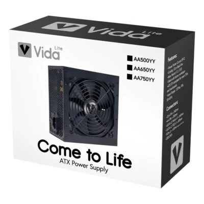 Vida 750W, 650w, 500w Watts PSU ATX PC Power Supply Unit Quiet 120mm, NO UK PLUG - Image 1 of 4