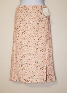Walking On Sunshine Girls Pale Orange Floral Elastic Waist Soft Maxi Skirt Large - Picture 1 of 10