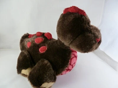 GANZ Dark Brown Red Dots DINOSAUR 8" Plush Stuffed Animal WebKinz - Image 1 of 4