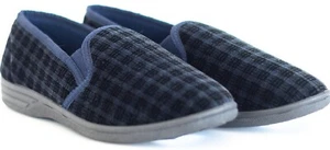 CABALLEROS NEGRO INTERIOR HOMBRE FÁCIL DE PONER CÓMODO AJUSTE SUELA DURA ZAPATILLAS ZAPATOS TALLA - Imagen 1 de 5