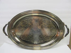 ONEIDA LTD USA SILVERPLATE CHOICE 4-FOOTED SERVING TRAY 23" L XLNT COND - Picture 1 of 9