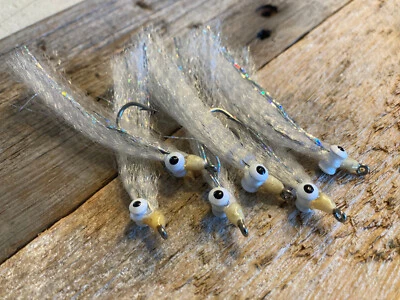 1/2 Dozen (x6) Super Hair Clouser Minnow -Silver Shiner 1/0 size hook - Image 1 of 4