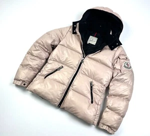 Auth Rare Women's MONCLER BADIA Powdery Nylon Down Puffer Jacket Size 4 L/XL - Picture 1 of 18