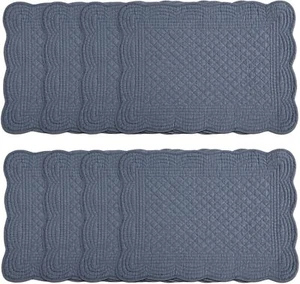 Quilted Placemats Set of 8 Washable-Rectangular Placemats for Kitchen Table-1... - Picture 1 of 3