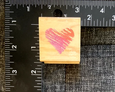 All Night Media Rubber Stamp 400D Scribble Heart Love Valentine's 1990 NEW VTG - Image 1 of 4