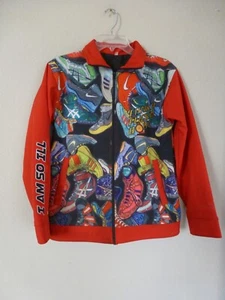 Funky Flickr Boys Wrestling Gear Jacket SMALL Embroidered NEEDS CLEANING "RARE" - Picture 1 of 15