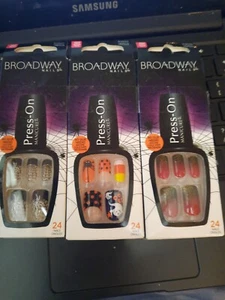 3 Broadway Nails By Kiss Halloween Press On Manicure Haunting, RIP, Broomstick - Picture 1 of 6