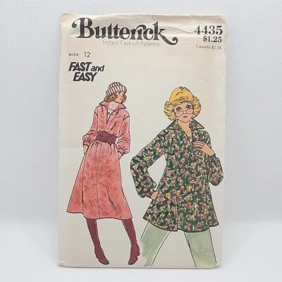 Butterick 4435 Misses' Flare Collared Dress Tunic Sewing Pattern Size 12 Uncut - Image 1 of 4