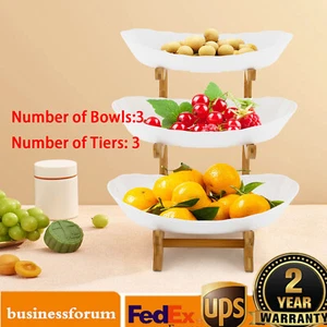 3 Tier Serving Bowls with Tray Snack Dessert Cake Stand Fruit Bowl for Party - Picture 1 of 18
