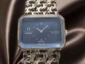 OMEGA De Ville Ref.8272 Cal.625 Silver 925 TV Screen Cut Glass Blue - Picture 1 of 6