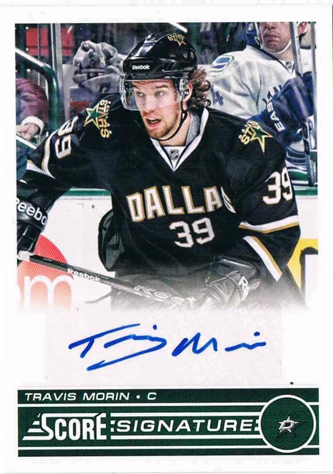 2013-14 PANINI SCORE SIGNATURE TRAVIS MORIN AUTO DALLAS STARS #SS-TM - Image 1 of 2