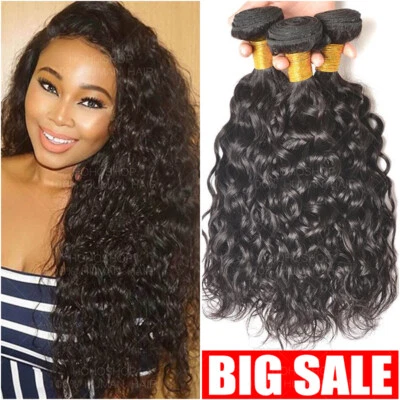 Extensiones de cabello humano virgen brasileño 8A onda de agua 3 paquetes/tejido 300G COMPLETO Foto 1 de 4
