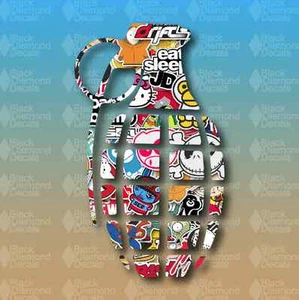Stickerbomb Sticker Bomb Grenade 6" Snowboard Custom Vinyl Decal Sticker JDM - Picture 1 of 1