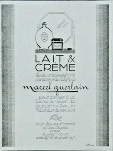 PUBLICITÉ DE PRESSE 1926 LAIT & CRÈME MARCEL GUERLAIN - Picture 1 of 1