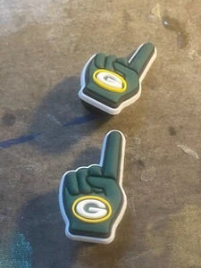 Green Bay Packers shoe charms, 2 piece set button back - Picture 1 of 1