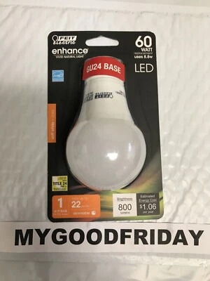 FEIT BPOM60DM/927CA/GU24 800 Lumen 2700K Dimmable LED 60W USE ONLY 8.8W *ON SALE - Image 1 of 4