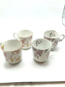 Limoges of France Elite Works Demitasse Cups 4 Antique Floral Pattern Gold Trim - Picture 1 of 23