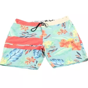 Volcom Slingers Mens Size 40 Multi Color Flowers Surfing Board Shorts Trunks - Picture 1 of 12