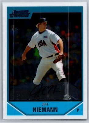 2007 Bowman Chrome Draft Jeff Niemann Tampa Bay Rays RC - Image 1 of 2