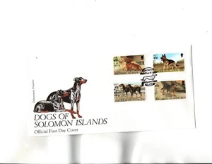 Solomon Islands FDC Sc#767 to 771 set of 2 covers DOGS - Picture 1 of 2
