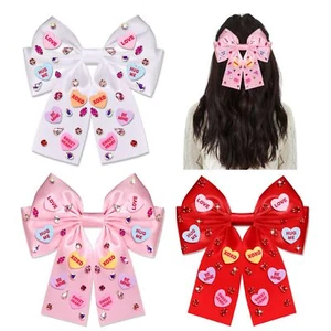 3PCS Valentine’s Day Hair Bow Clips for Women Conversation Heart Hair Clips J... - Picture 1 of 6