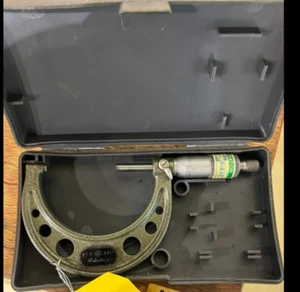 CALIBRATED MITUTOYO 2-3" OUTSIDE MICROMETER .0001 RATCHET CARBIDE FACE W/ CASE - Picture 1 of 1