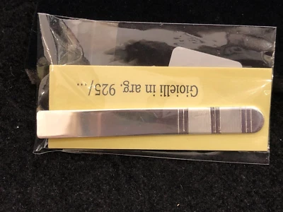 Fermacravatte in argento liscio e satinato-Gioielleria Ottaviani Roma dal 1894 - Immagine 1 di 2