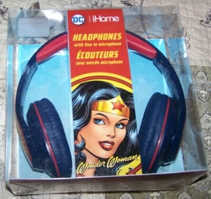New DC Wonder Woman Head Phones for Kids Brand New by iHome Adjustable Headband - Picture 1 of 8