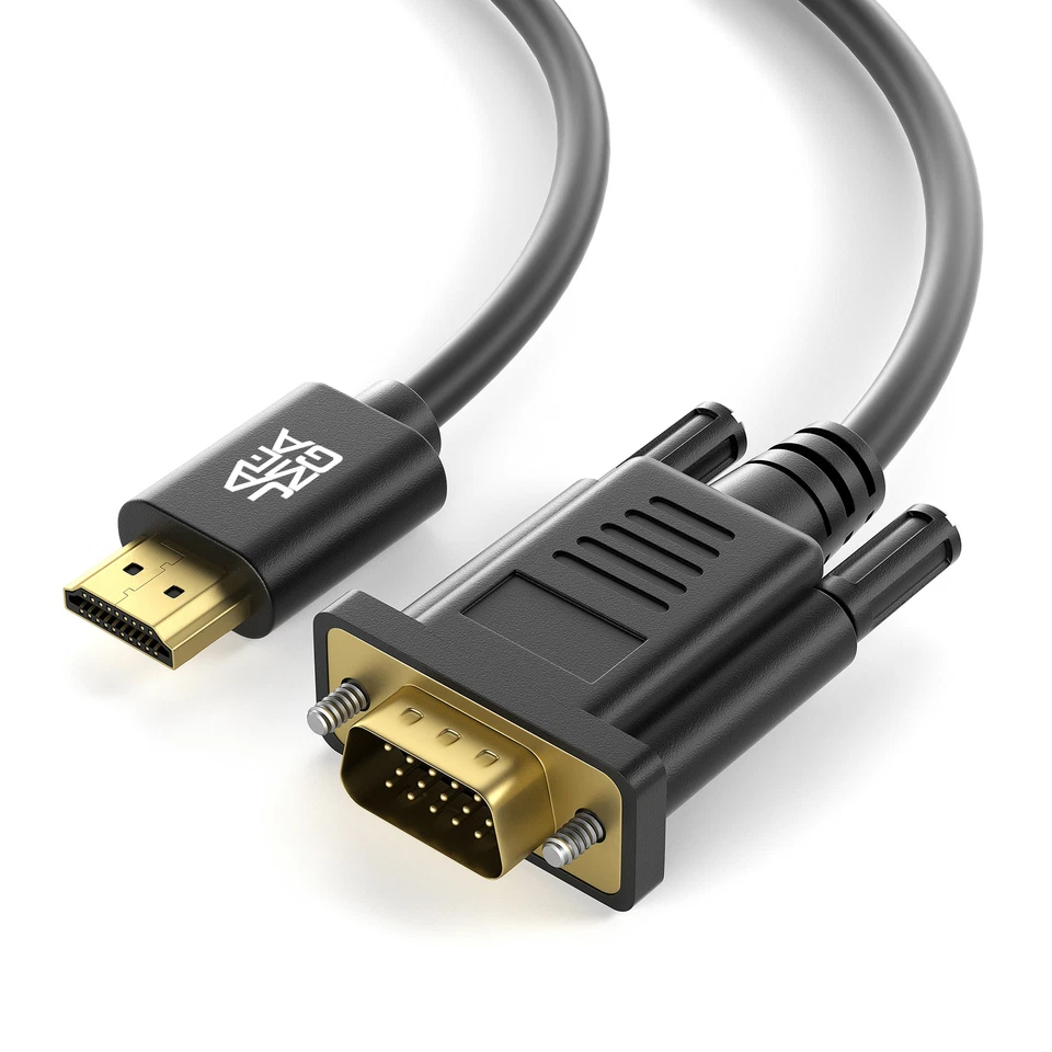 1,5m HDMI zu VGA Adapter-Kabel D-Sub 15 Pin 1080P Beamer Computer Monitor Laptop - Bild 1 von 4