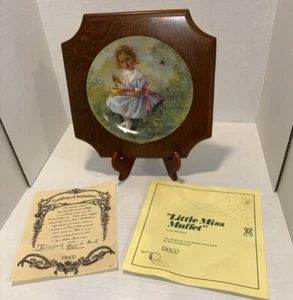 1981 Reco Little Miss Muffet Framed Collector Plate with COA - Picture 1 of 7