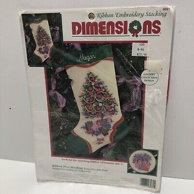 Kit De Colección 1995 Dimensions Cinta Bordada Medias árbol De Navidad 8081 ¡Nuevo! • 43.50€