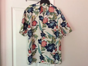 Scandia Woods multicolor tropical design mens Lg. shirt #25 - Picture 1 of 9