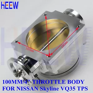 4" 100MM THROTTLE BODY FOR NISSAN VQ35 350Z Z33 RACE SKYLINE FLOW TPS Silve - Bild 1 von 5